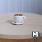 1:12 Scale Miniature Latte Coffee Cup with Saucer, 3/8 inch dia., DIY Dollhouse Supply