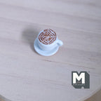 1:12 Scale Miniature Latte Coffee Cup with Saucer, 3/8 inch dia., DIY Dollhouse Supply