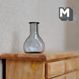 Dollhouse Supplies Miniature Glass Flower Vase Water Bottle 1:12 Scale (gray) (E)