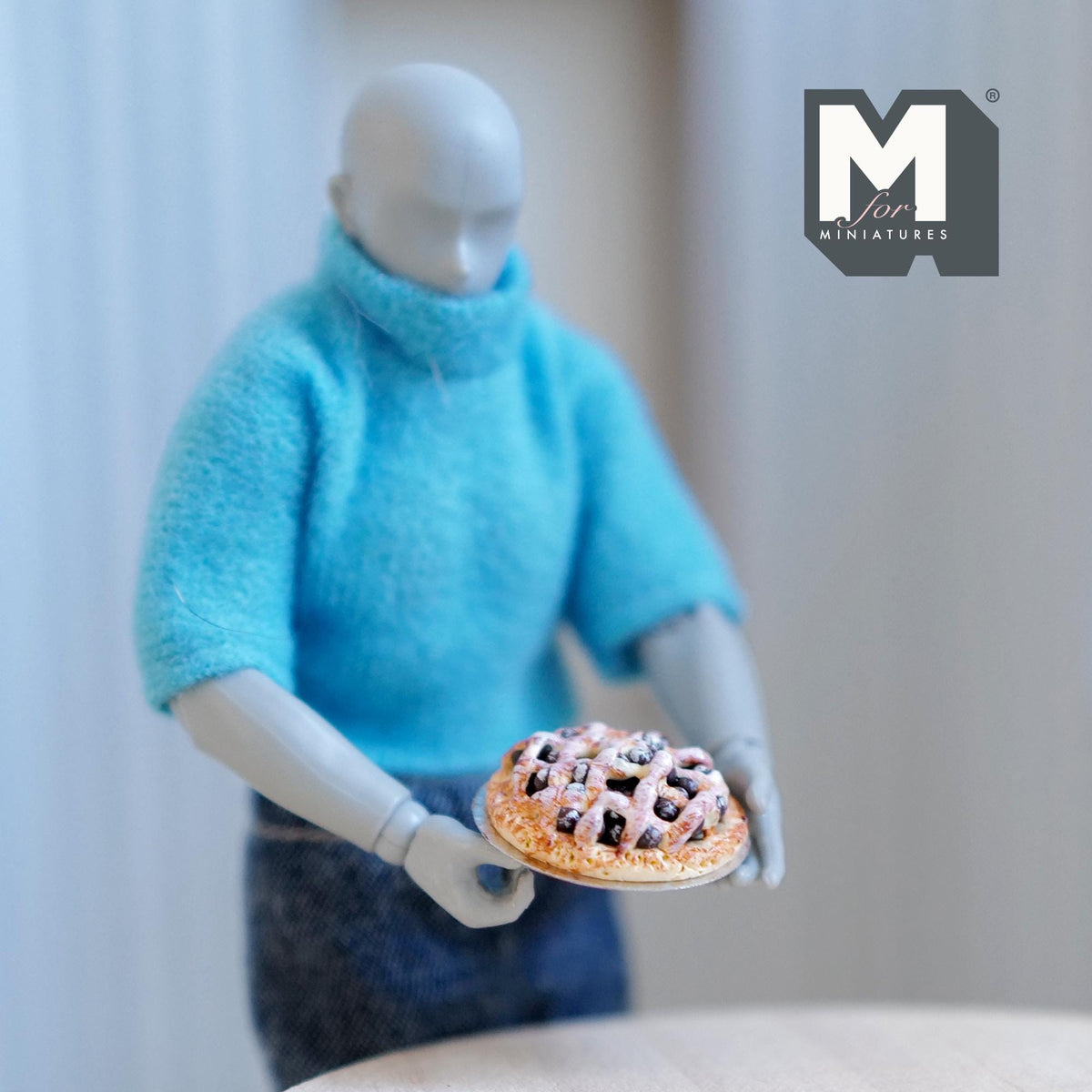 Miniature Pie on Metal Plate 1:12 Dollhouse Food Baked Pie Tar Fruit Cake 13/16 inch dia. - E018