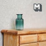 Miniature Glass Vase 1:12 Scale Water Bottle Dollhouse Decoration 1-1/8 inch tall (green) (M)