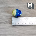 1:12 Scale Miniature Glazed Ceramic Plum Vase, Two Tone, 1 inch tall, DIY Dollhouse Supply (blue and pale green)