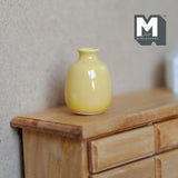 Dollhouse Supplies Flower Vase 1:12 Scale Miniature Ceramic Vase 1-3/16 inch tall (yellow) - B087