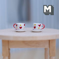 1:12 miniature ceramic coffee mug with handle tea cup 2 sets 4 pcs total - A076