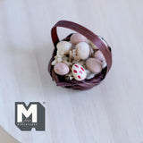 Dollhouse Supplies Miniature Fresh Eggs Ceramic Basket - E029