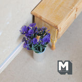 Dollhouse Supplies potted plants dolls house decoration living room 1 12th scale miniature (purple) - F091