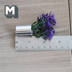 Plante fleurie miniature en pot en métal argenté, échelle 1:12, 6 cm de hauteur, accessoire pour maison de poupée (violet)