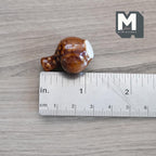 Vase miniature en céramique à motif de pois blancs, forme poire, échelle 1:12, 2,9 cm de haut, accessoire pour maison de poupée (marron)