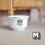 1:12 Dollhouse Supplies Miniature Ceramic Round Flower Pot , Flower Ceramic Planter - B095
