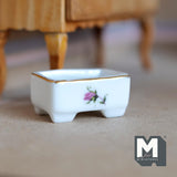 Miniature Ceramic Planter Box 1:12 Scale Dollhouse Supplies Garden Bonsai Pot 11/16 inch tall - B094