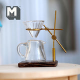 Miniature Coffee Dripper Stand with Glass Dripper and Carafe 1:12 Scale Drip Brewer - C073