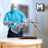 Miniature Coffee Dripper Stand with Glass Dripper and Carafe 1:12 Scale Drip Brewer - C073