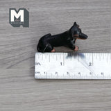 Miniature Sitting Dachshund 1:12 Scale Diorama Dog 1-7/8 inch long (cast resin) (black and brown) - C055