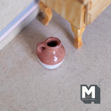 1:12 Dollhouse Supplies Miniature Clay Pottery Art Jug, Miniature Flowerpot with Handle - B076
