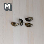 1:12 Scale Miniature Half Moon Drawer Pulls, Set of 4, 3/8 inch wide, DIY Dollhouse Supply (antique brass) (A4)