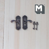 1:12 Dollhouse Supplies Miniature Door Lock Lever with Keys set of 4 - C051