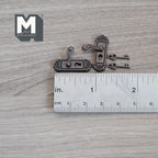 1:12 Scale Miniature Door Lever Handles with Backplates and Keys, Set of 4, 15/16 inch tall, DIY Dollhouse Supply (antique copper)
