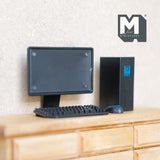 Miniature Desktop Computer Set 1:12 Scale Monitor Keyboard and Mouse Set of 4 (plastic) (non working) - G081