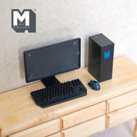 Miniature Desktop Computer Set 1:12 Scale Monitor Keyboard and Mouse Set of 4 (plastic) (non working) -