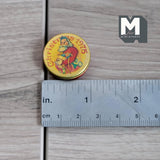 Miniature Santa Candy Box Christmas Round Tin Filled with Candies 1:12 Scale Dollhouse Supplies Tin Box 15/16 inch dia. - E034