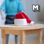 Miniatura a escala 1:12 gorro de Papá Noel con pompón, 1 inch de alto, suministros DIY para casa de muñecas (tela doblada)
