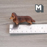 Miniature Standing Longhair Dachshund 1:12 Scale Weiner Dog 2-3/16 inch long (cast resin) (brown) - C052