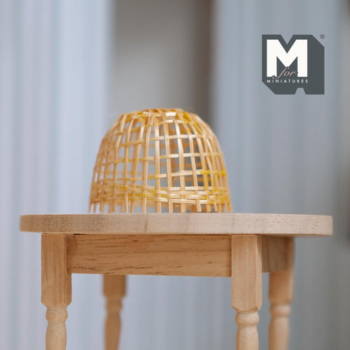 Schaal 1:12 miniatuur gevlochten bamboe hanglampkap, plafondlampkap, installatie vereist, 1-9/16 inch Ø, knutselbenodigdheden voor poppenhuizen