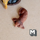 Miniature Sleeping Longhair Dachshund 1:12 Scale Wiener Dog 1-15/16 inch long (cast resin) (brown) - C052