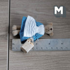 1:12 Scale Miniature Plush Lady Bear with Basket of Eggs, Gingham Dress and Apron, 3-1/8 inch tall, DIY Dollhouse Supply