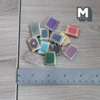 1:12 scale miniature hardcover books with blank pages, set of 12, assorted cover colors with gilt designs, with a ruler