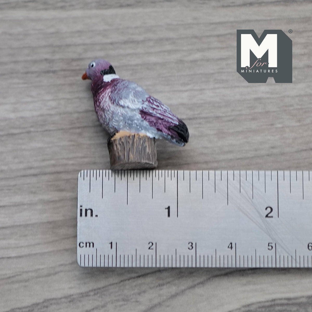 Miniature Pigeon 1:12 Scale Dollhouse Animal Dove 1-5/16 inch long (cast resin) - C058