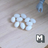 Miniature White Eggs 1:12 Scale Chicken Eggs Set of 10 (resin) (non edible) - E032