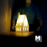 Dollhouse Miniature House White with micro LED light Style B