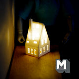 Dollhouse Miniature House White with micro LED light Style B