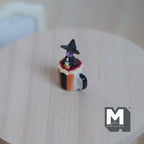 Miniature Witch and Cream Mug Halloween Themed Beverage 1:12 Scale Coffee Mug 15/16 inch tall - E095