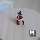 Miniature Witch and Cream Mug Halloween Themed Beverage 1:12 Scale Coffee Mug 15/16 inch tall - E095