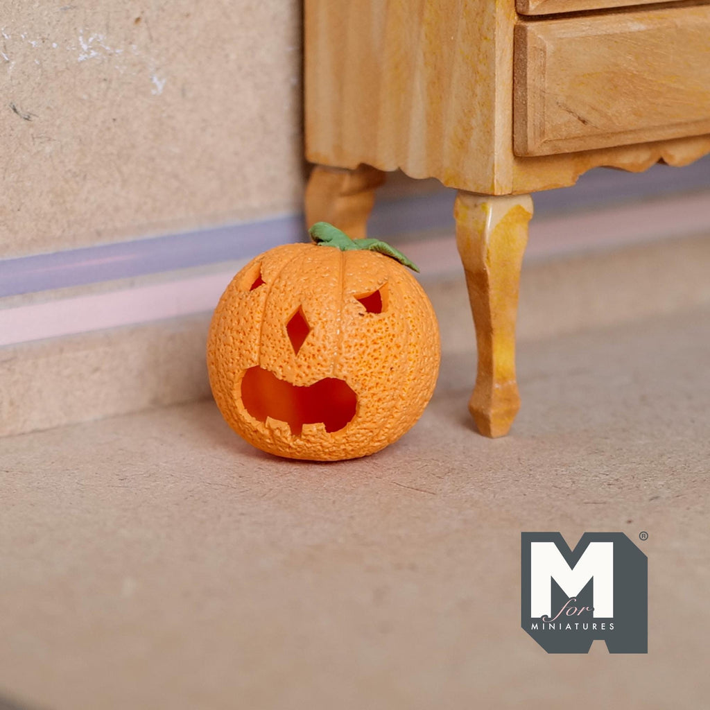 1:12 Dollhouse Supplies Miniature Halloween Clay Pumpkin Face - J028