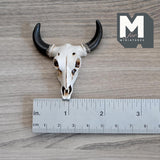 Miniature Ram Goat Sheep Skull Dollhouse Supplies Wall Art Decoration 2 inch wide (cast resin) (beige black) - H050