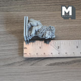 Dollhouse Supplies Fairy Garden Stone Lion Guardian Facing Right 1-3/4 inch tall (cast resin) (light gray) - B043