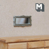 Dollhouse Supplies Rectangular Mirror 1:12 Scale Miniature Ornate Vanity Mirror Makeup Mirror   (rusted copper) - A094