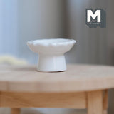 Miniature Ceramic Pedestal Tray 1:12 Scale Dollhouse Supplies Fruit Tray Cake Stand 5/8 inch tall (white) - A077
