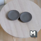 Miniature Ceramic Dining Plates 1:12 Scale Dollhouse Supplies Tableware Set of 2 , 15/16 inch (dia.) (brown) - A077
