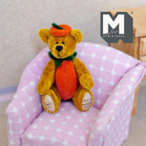 Miniature Bear with Beret and Scarf 1:12 Dollhouse Bear with Flexible Limbs 2-9/16 inch tall (from WMB) - H047