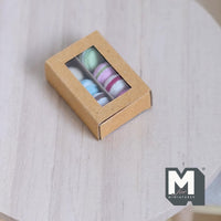 Miniature Box of Macaron 1:12 Scale Dollhouse Food Dessert 8 Pieces 1/4 inch dia. (brown) - E034