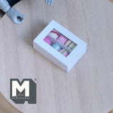 Miniature Box of Macaron 1:12 Scale Dollhouse Supplies Food Dessert 8 Pieces 1/4 inch dia. (white) - E034