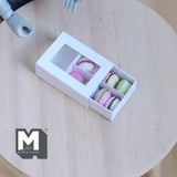 Miniature Box of Macaron 1:12 Scale Dollhouse Supplies Food Dessert 8 Pieces 1/4 inch dia. (white) - E034