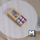 Miniature Box of Macaron 1:12 Scale Dollhouse Food Dessert 8 Pieces 1/4 inch dia. (brown) - E034