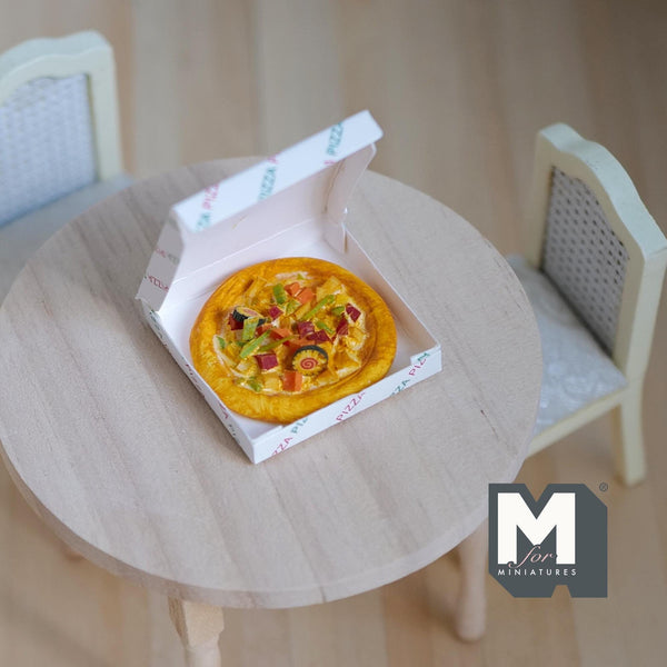 1:12 Dollhouse Supplies Miniature Pizza with Box Large Size 1-5/16 inch dia. - E025