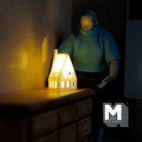 Dollhouse Miniature House White with micro LED light Style B