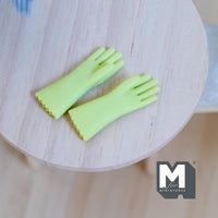 Miniature Dish Washing Glove 1:12 Scale Dollhouse Kitchen Accessories (plastic) (yellow) - F033